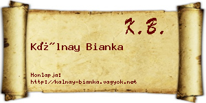 Kálnay Bianka névjegykártya