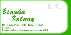 bianka kalnay business card